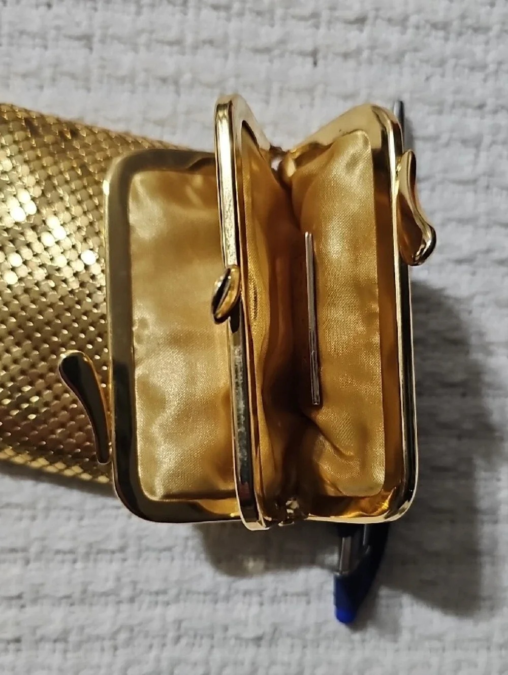 Joan Rivers Gold Mesh Coin Purse with Satin Interior